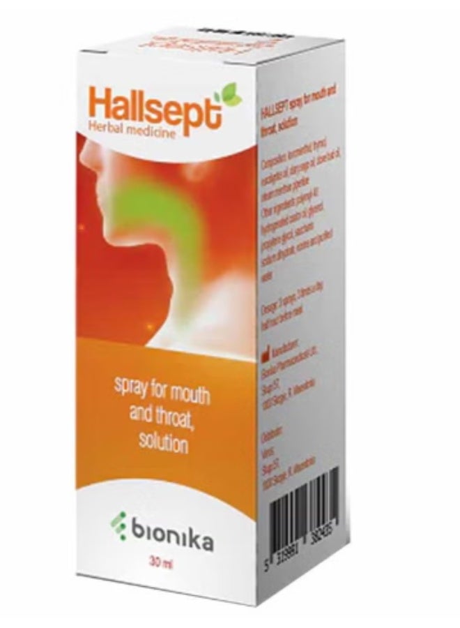 Hallsept Herbal Throat Spray 30ml Sore Throat Relief Spray